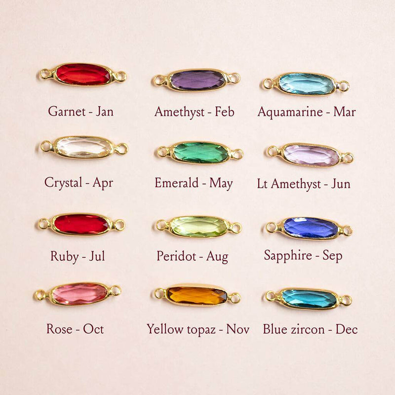 Image shows all 12 birthstones
