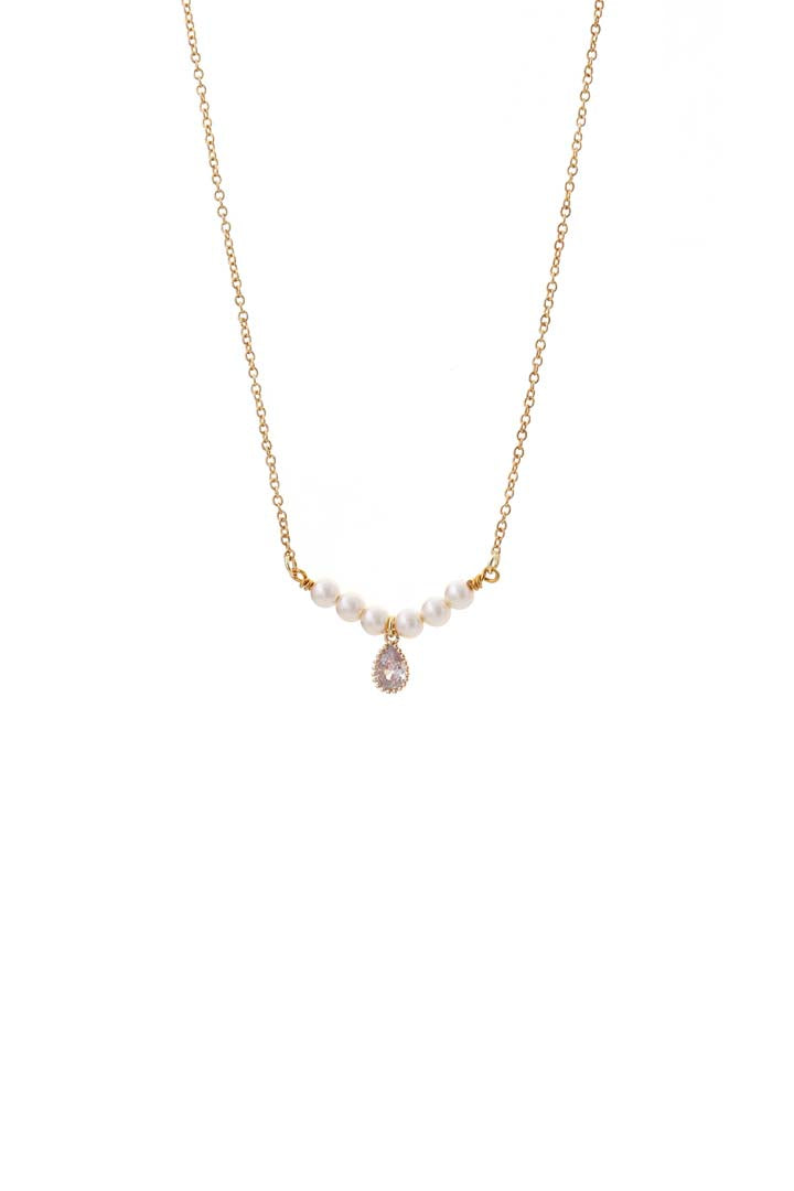 Pearl & Crystal Teardrop Necklace – JOY by Corrine Smith