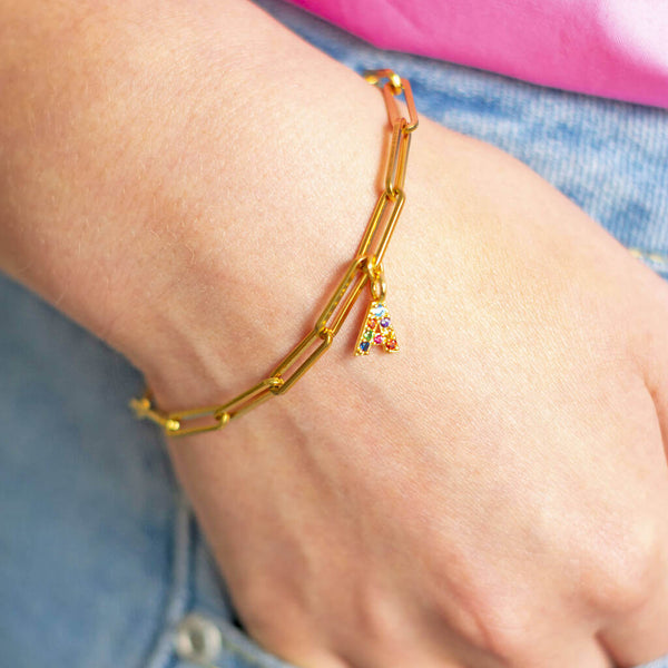 Open Heart Paperclip Chain Bracelet