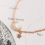Image shows Pave Moon And Star Charm Bracelet