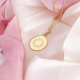 Image shows personalised bright star oval necklace