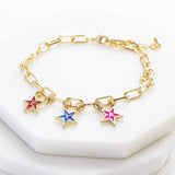 Image shows Personalised Name in Stars Charm Bracelet with the name Eva