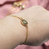 Image shows green Personalised Sun Symbol Bracelet