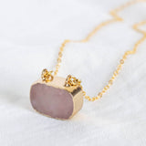 Image shows Rose Quartz Chunky Stone Necklace