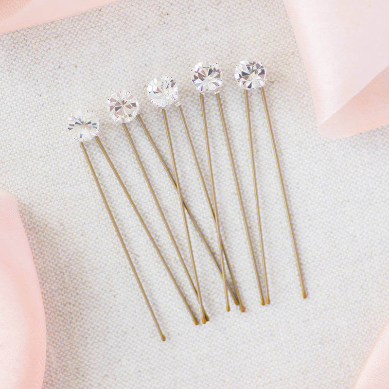 Image showsSet of Five Diamante Wedding Hairpins