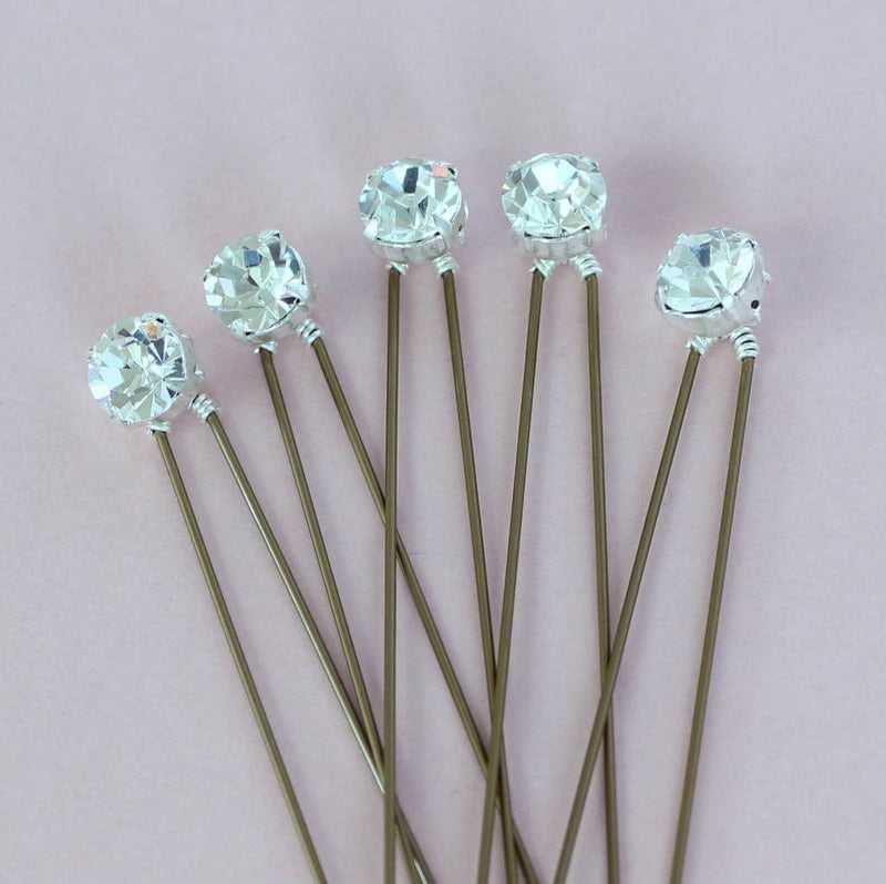 Image shows Set of Five Diamante Wedding Hairpins