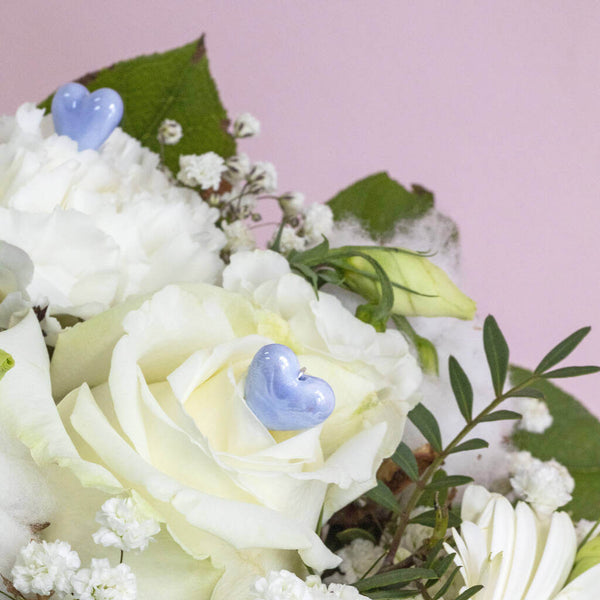 Image shows something blue heart bouquet pins