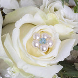 Image shows something blue pearl flower bouquet pin
