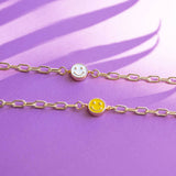 Image shows Yellow and white Smiley Face Bracelets