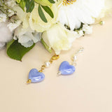 Image shows gold and silver plated Something Blue Ceramic Heart Keepsake Charm 