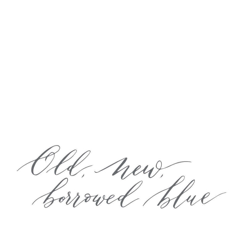 Image shows old new borrowed blue sentiment card