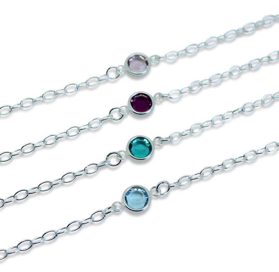 Silver Swarovski Birthstone Bracelet โ JOY by Corrine Smith
