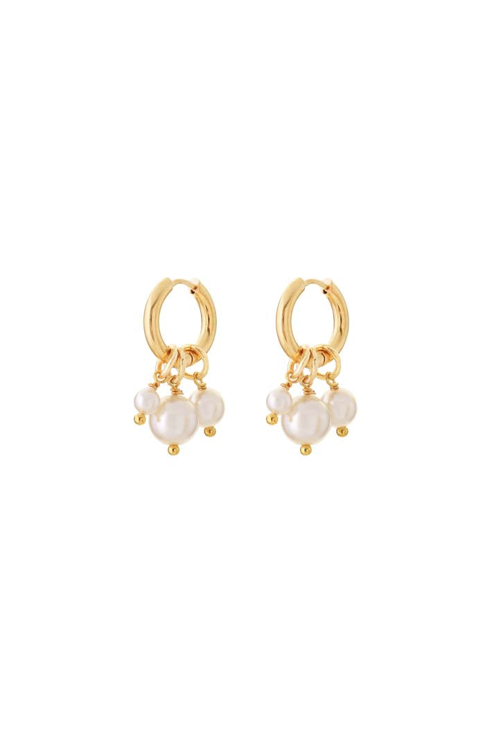 Triple Pearl Cluster Earrings