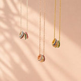 Birthstone rings necklaces in silver, rose gold and gold, colourful jewellery for layering and styling