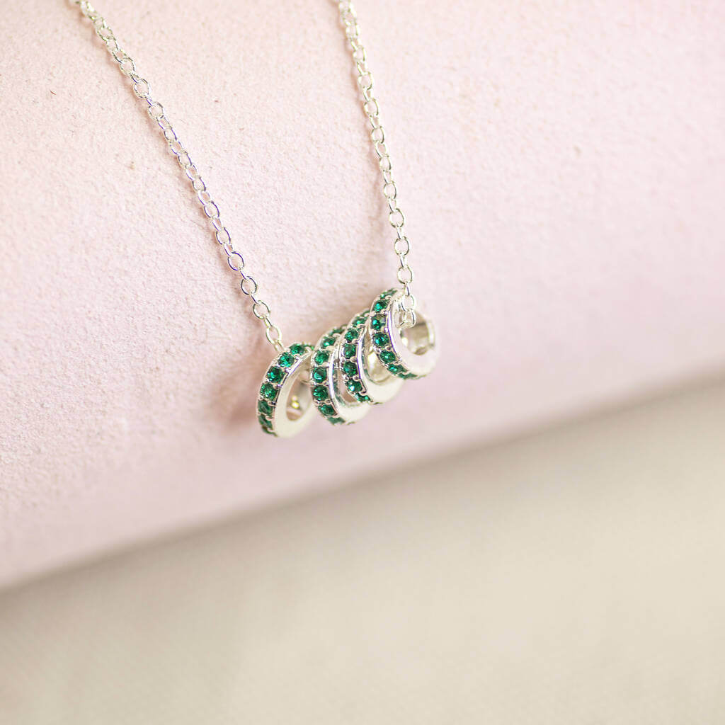 40th Birthday Birthstone Rings Necklace – JOY by Corrine Smith