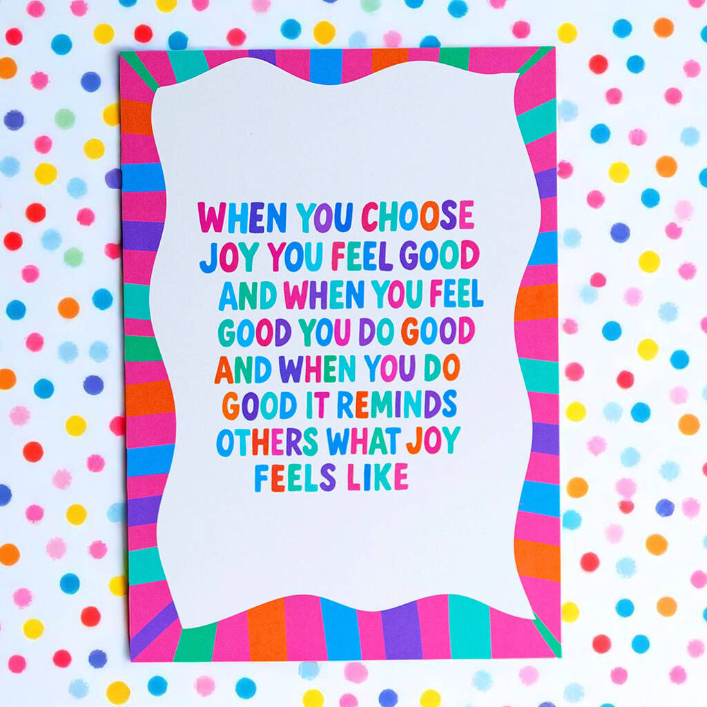Choose Joy Positive Quote A5 Print