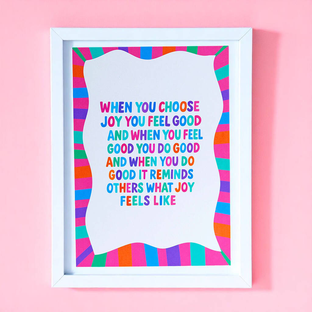 Choose Joy Positive Quote A5 Print