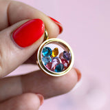 Unique personalised locket necklace with family birthstones, perfect gift for loved ones
