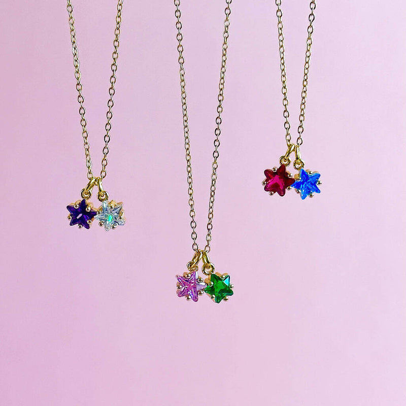 Double Birthstone Star Necklace