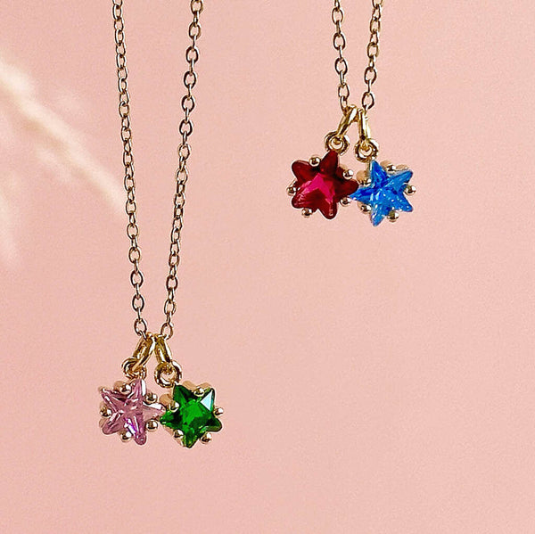 Double Birthstone Star Necklace