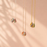 Birthstone rings necklaces in silver, rose gold and gold, colourful jewellery for layering and styling