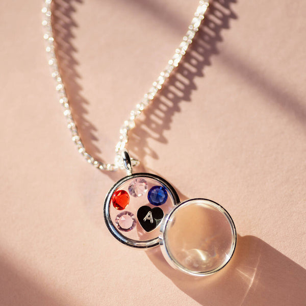 Family birthstone locket necklace by Joy by Corrine Smith