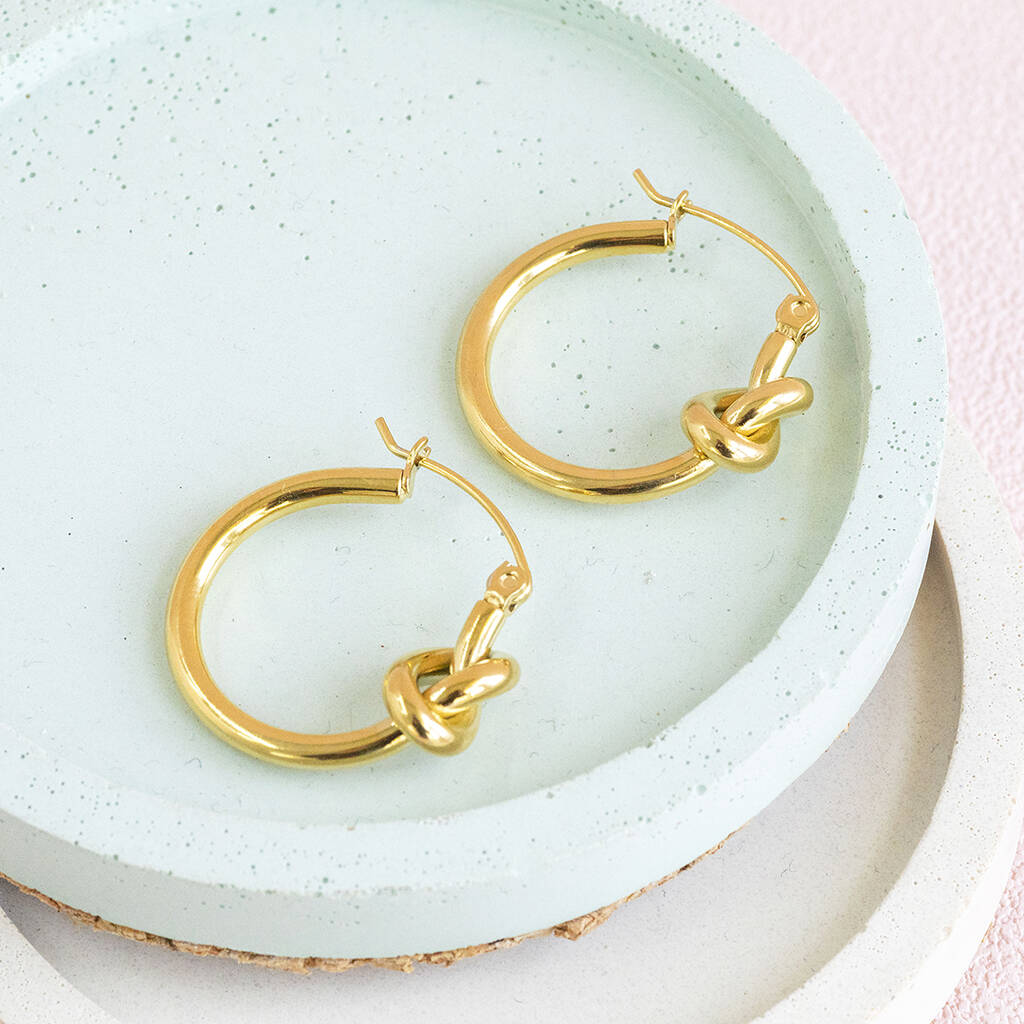 Friendship Knot Hoop Earrings