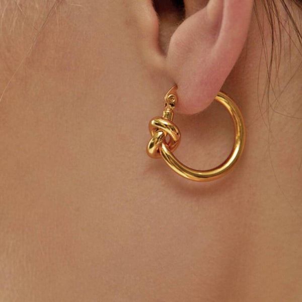 Friendship Knot Hoop Earrings