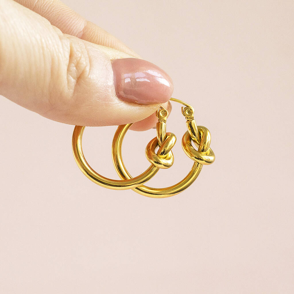 Friendship Knot Hoop Earrings