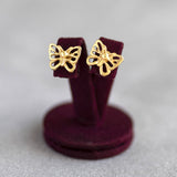 Gold Plated Butterfly Stud Earrings