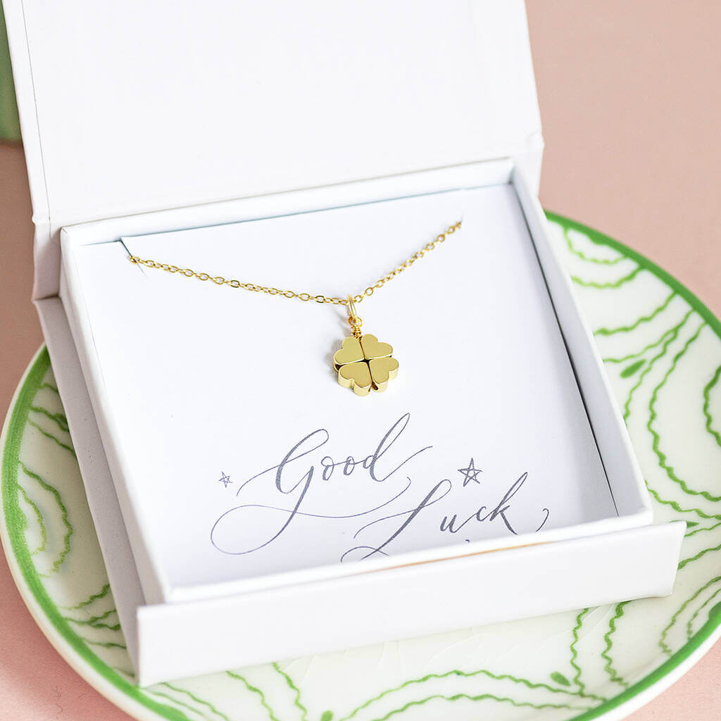 Gold Plated Four Leaf Clover Necklace