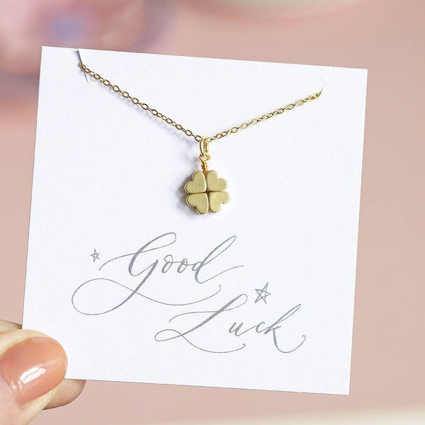 Gold Plated Four Leaf Clover Necklace