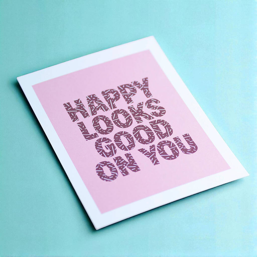 Positive quote wall art poster in pink design for home or office decor