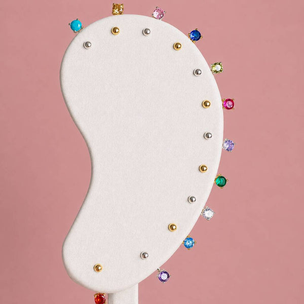 Illusion Birthstone Stud Earrings displayed in vibrant birthstone colours, perfect for mixing, matching and ear styling