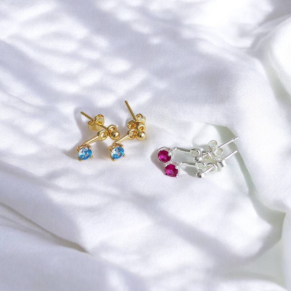 Illusion Birthstone Stud Earrings – JOY by Corrine Smith Illusion Birthstone Stud Earrings – JOY by Corrine Smith