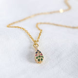 Tiny Rainbow Crystal Teardrop Necklace