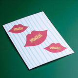 Pop art style wall print with red lips and Mwah wording, perfect for modern home decor