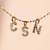 Personalised family birthstone initial charm necklace by Joy by Corrine Smith