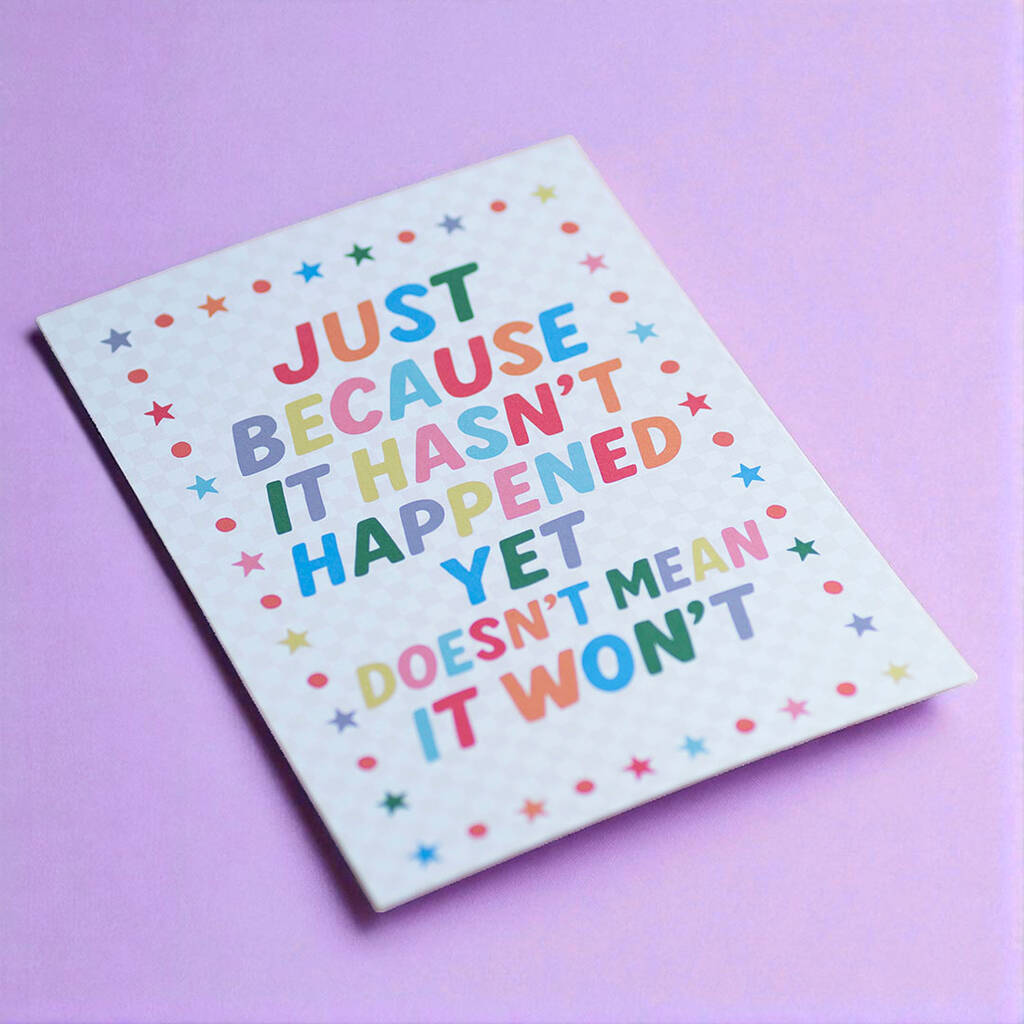 A5 motivational rainbow art print with inspirational typography for home or office decor