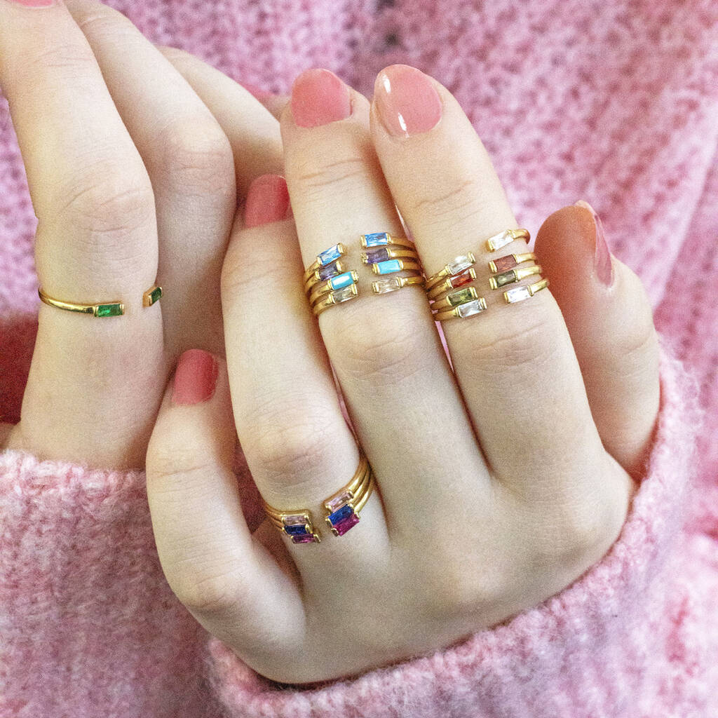 Stacker Birthstone Rings Set of Family Birthstone Stacking Rings – JOY by Corrine Smith