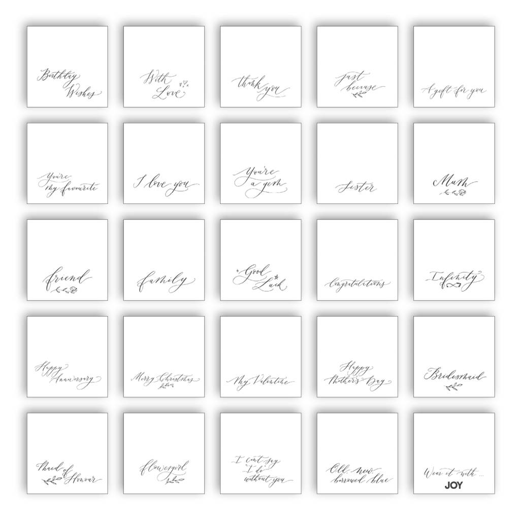 Joy by Corrine Smith sentiment card range