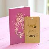 Zodiac gift set with gold Virgo necklace and celestial Virgo notebook