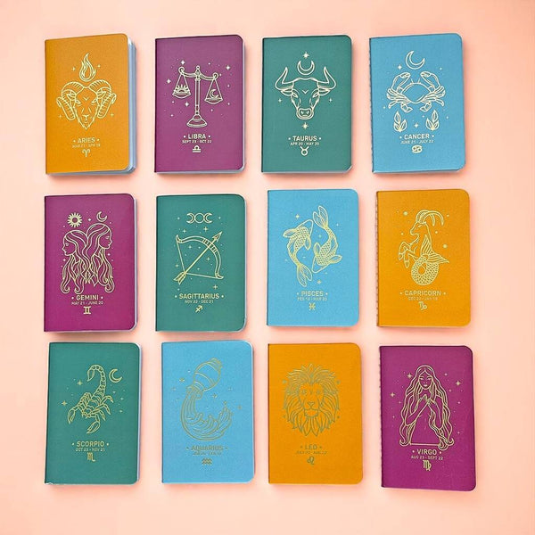 Zodiac note books in the twelve star signs