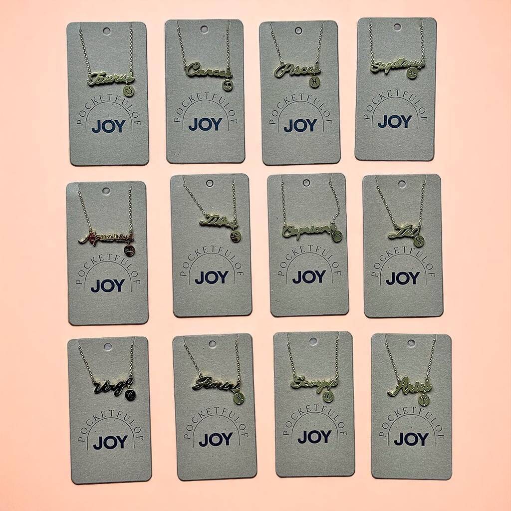 Zodiac Gift Set – Gold Star Sign Necklace And Celestial Notebook