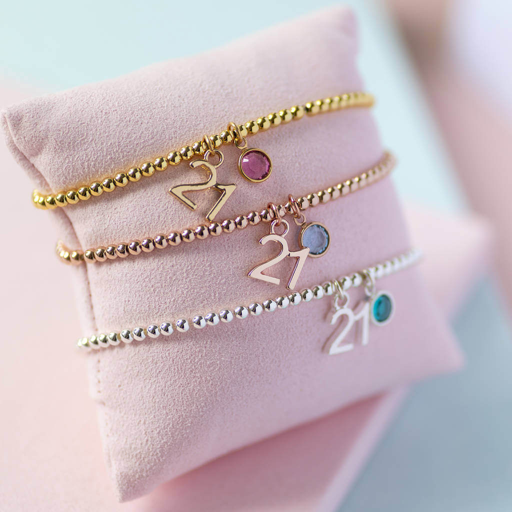 Personalised 21st bracelets outlet