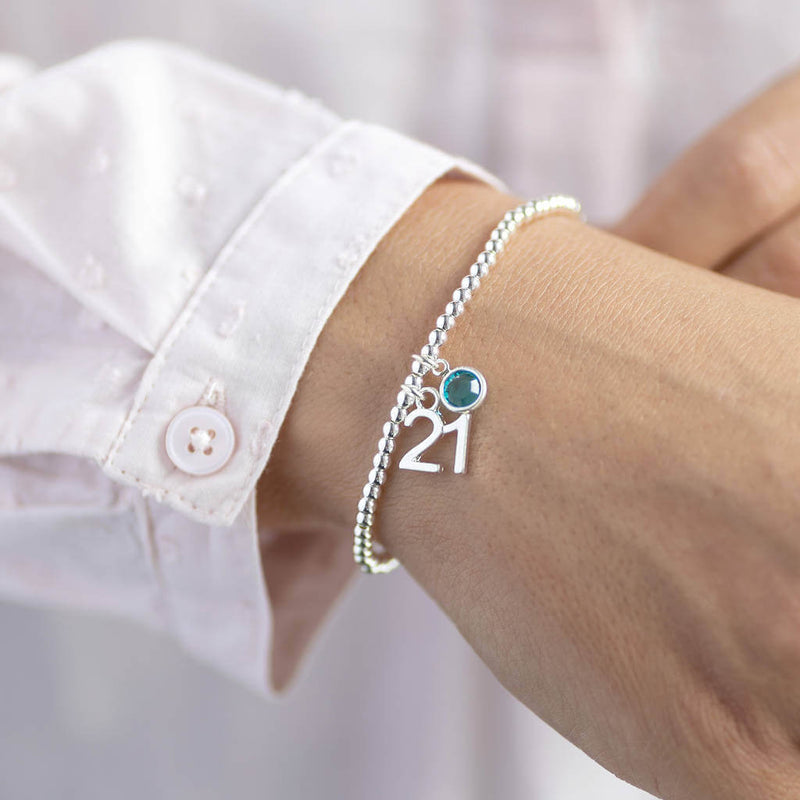 Buy 21st Birthday Bracelet, Sterling Silver Beads With 21 Charm. Online in  India - Etsy