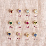 Image shows heart birthstone colour chart