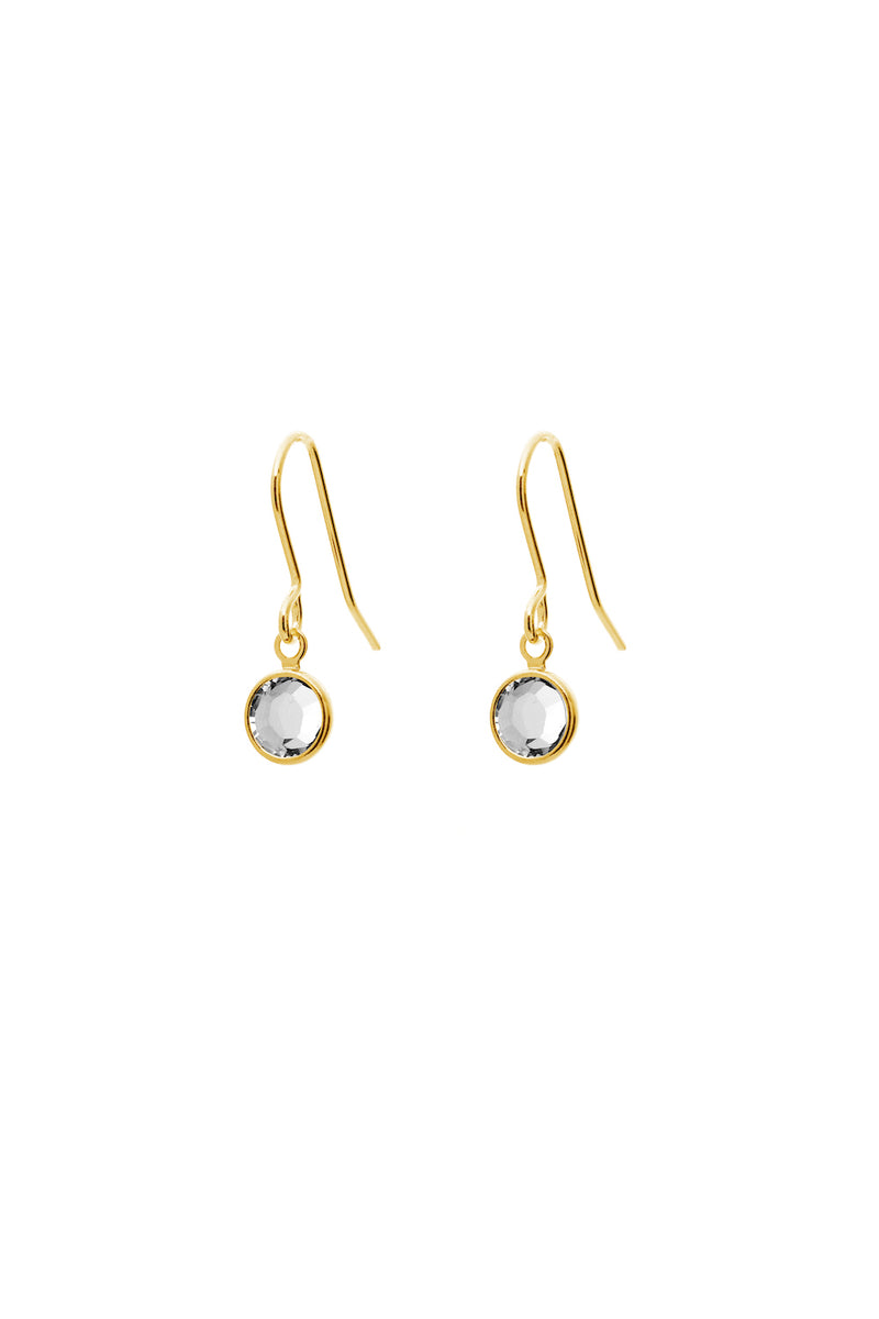 April Birthstone Crystal Drop Earrings Gold Plated