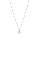April Birthstone Crystal Necklace Sterling Silver