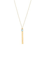 'Mum' Engraved March Birthstone Necklace Gold Plated